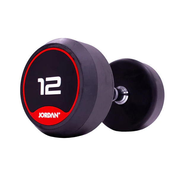 12kg red and black rubber dumbbell pair