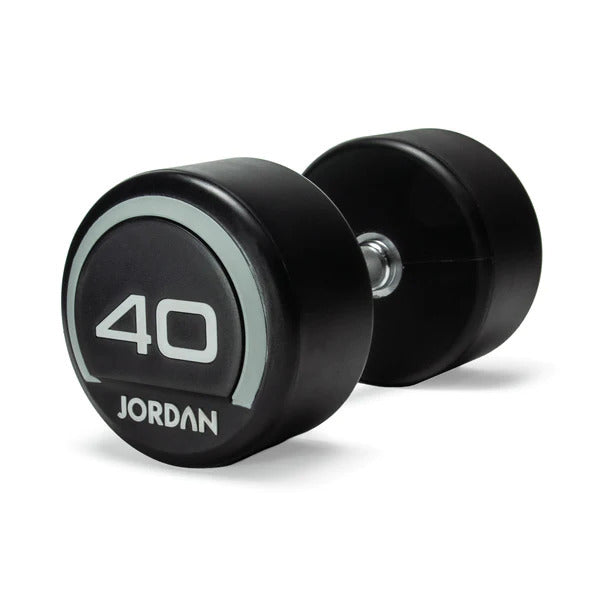 Jordan Fitness - 40kg-50kg urethane dumbbell set (2.5kg increments, 5 pair) in grey