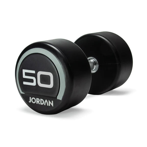 Jordan Fitness - 2.5kg-50kg urethane dumbbell set (2.5kg increments, 20 pair) in grey