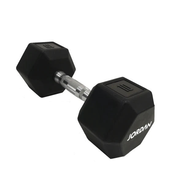 Hex dumbbell set front side on view
