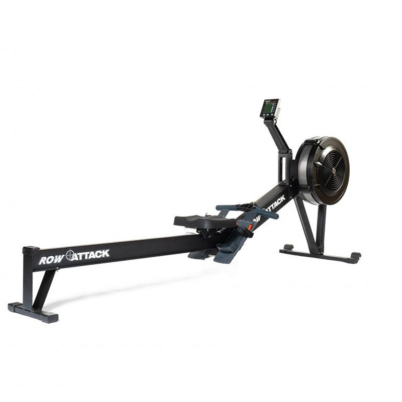 Attack fitness rowing machine main picture, front side picture, in black
