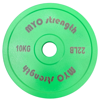 Myo strength steel weight plate 10kg in green