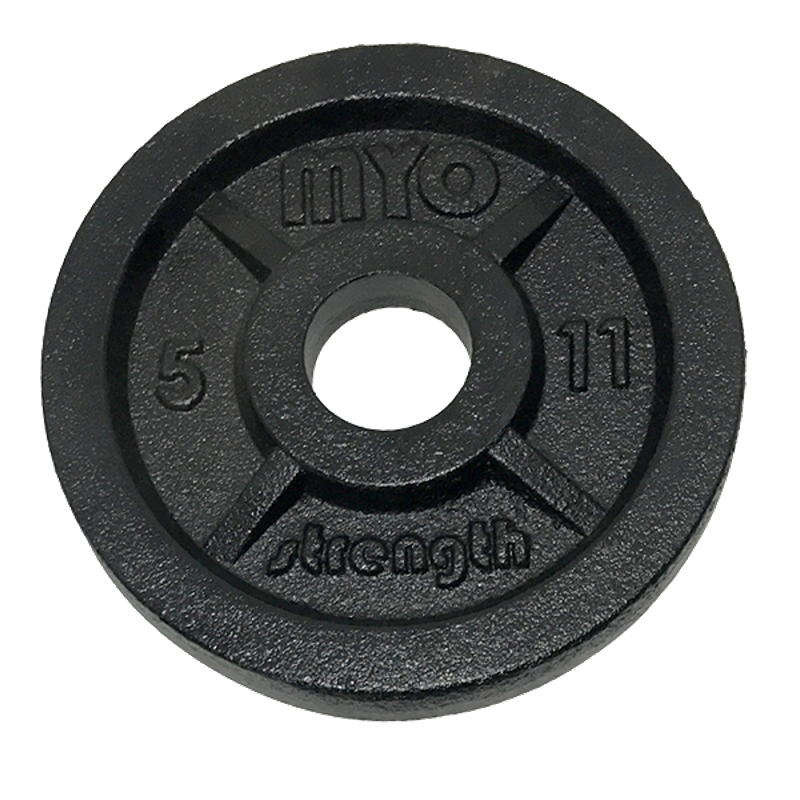 Myo strength olympic cast iron discs 5kg-20kg in black